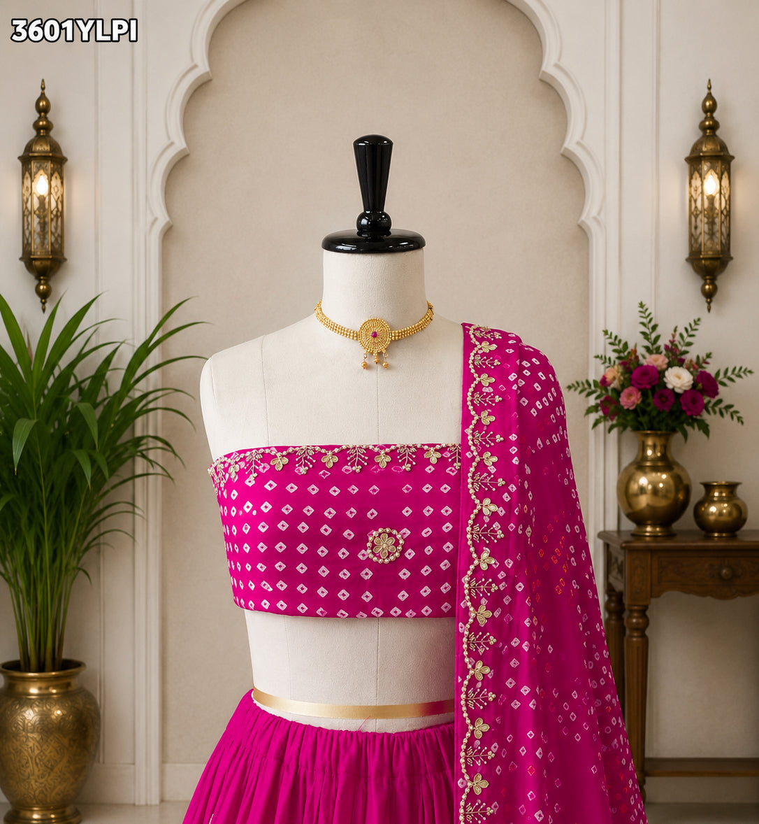 KcPc New Gaji Silk Bandhani Style Lehenga with GotaPatti Work VK