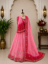 KcPc New Traditional Chinon Silk Lehenga with Cutdana Gota Patti Work Lehanga KSF