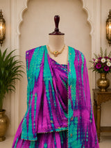 KcPc New Exquisite Chinon Silk Lehenga with Shibori Pattern & Cutdana Work for Celebrations GSM