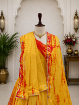 KcPc New Festive Chinon Silk Lehenga in Shibori Style Adorned with Exquisite Cutdana EmbellishmentsGSM
