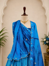 KcPc New Graceful Festive Chinon Silk Lehenga with Elegant Shibori Design and Cutdana Embroidery GSM