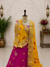 KcPc New Elegant Chinon Silk Lehenga with Bandhani Print & Classic Gota Patti Work SSB
