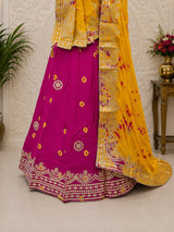 KcPc New Elegant Chinon Silk Lehenga with Bandhani Print & Classic Gota Patti Work SSB