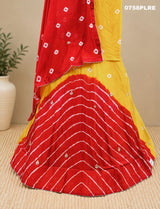 KcPc New Launch Chinon Bandhej Design With Cutdana Gotapatti Work LehengaGSM