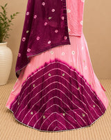 KcPc New Launch Chinon Bandhej Design With Cutdana Gotapatti Work LehengaGSM