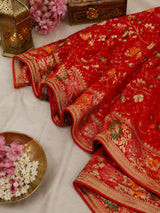 KcPc Banarasi Style Georgette Saree with Zari Weaving Festive Wear SareeVKFH