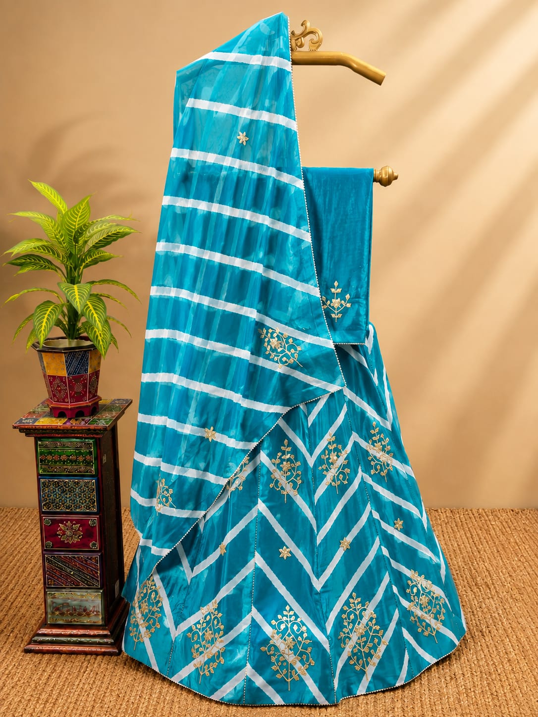 KcPc New Chinon Rajasthani Ethnic Kacha Gota pati Work Traditional Lehengas KML