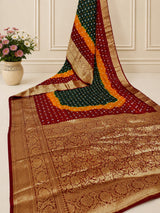 KcPc Designer Viscose Silk Tie-Dye Saree with Zari WorkRBW