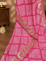 KcPc Creap Silk Bandhani Saree with Gota Patti EmbroideryBAL