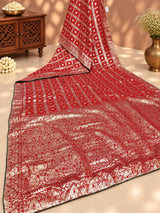 KcPc New Dola Silk Bandhani Style With Zari Weaving Work Saree GAN