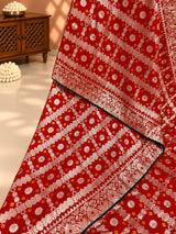 KcPc New Dola Silk Bandhani Style With Zari Weaving Work Saree GAN