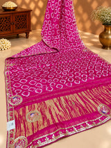 KcPc Modal Silk Traditional Saree with Gota Patti Work PRF