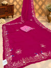 KcPc Pure Diamond Chiffon Mukes Work Jaipuri Traditional Rajputi Saree VIN