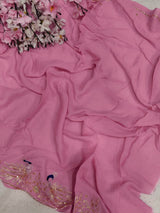 KcPc Pure Diamond Chiffon Mukes Work Jaipuri Traditional Rajputi Saree VIN