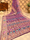 KcPc Pure Figure Design Khaddi Georgette Janglaw Bandhani Neemzari SareePurple