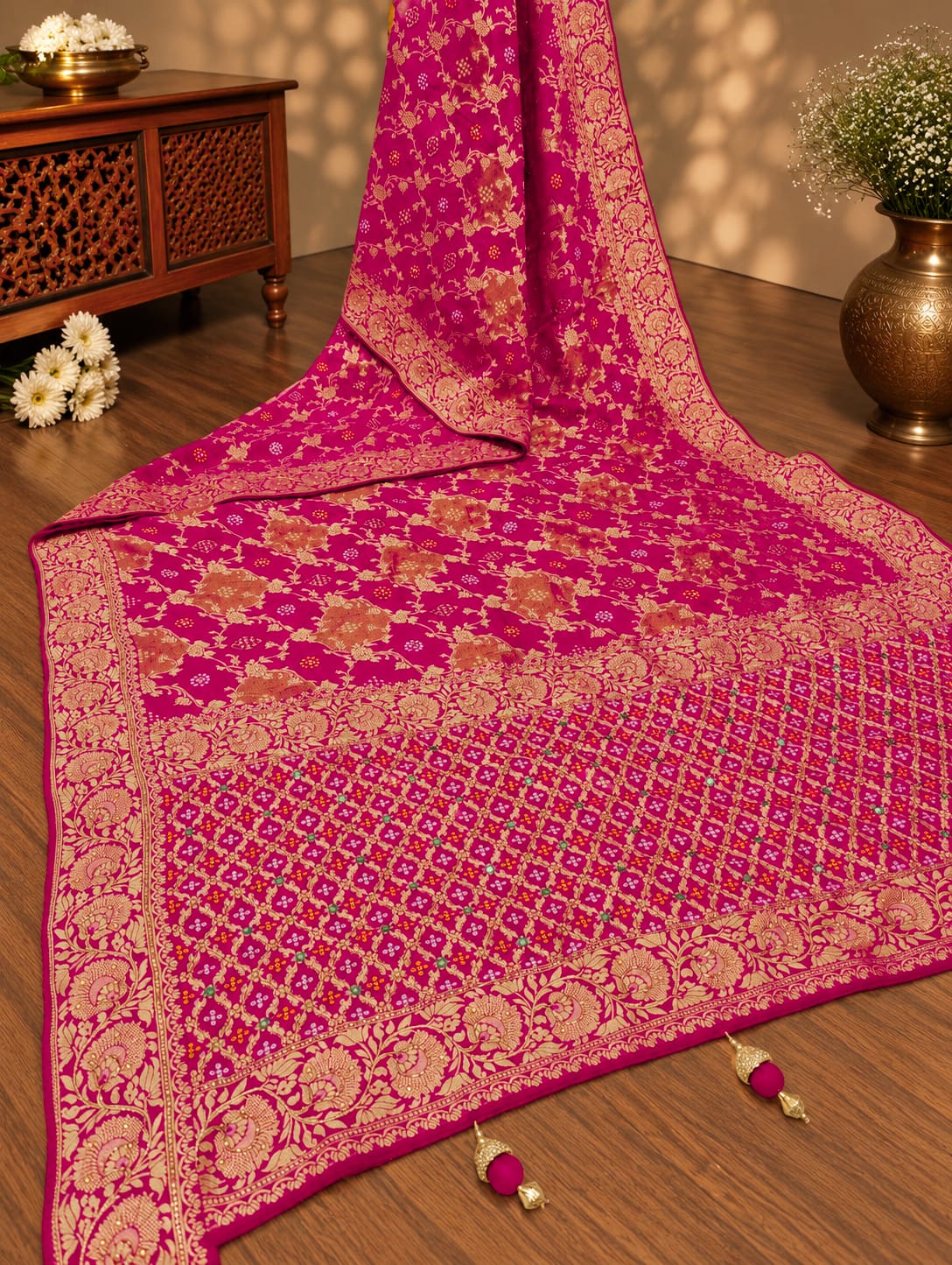 KcPc New Georgatte Banarasi Style With Cutdana Work Saree MOH