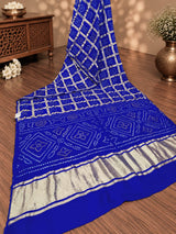KcPc Premium Semi Gaji Silk Bandhani Saree for Women MSC