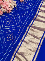 KcPc Premium Semi Gaji Silk Bandhani Saree for Women MSC