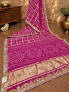 KcPc New Royal Gaji Silk Bandhani Saree with Elegant Gotapatti Work