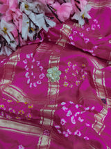KcPc New Royal Gaji Silk Bandhani Saree with Elegant Gotapatti Work