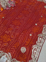 KcPc New Georgette Bandhani Style with Gotapatti Work Saree AMT