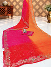 KcPc New Diamond Chiffon Mukesh work Jaipuri Traditional Rajputi saree VND