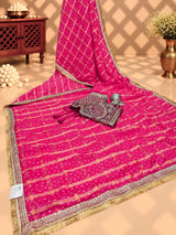 KcPc Premium Georgette Saree Featuring Classic Leheriya Design BAL