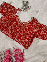 KcPc New Designer HO Silk Ajrakh Saree with Cutdana Mirror WorkSATISH