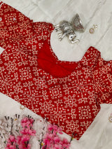 KcPc New Designer HO Silk Ajrakh Saree with Cutdana Mirror WorkSATISH