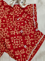 KcPc New Designer HO Silk Ajrakh Saree with Cutdana Mirror WorkSATISH