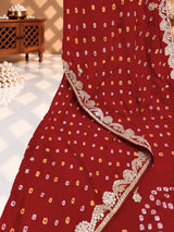 KcPc Beautiful Modal Silk Gotapatti Work Saree With Blouse RG