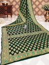 KcPc Originals Pure Meenakari Khaddi Georgette Upada Janglaw Bandhani Neemzari Saree Green