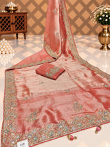 KcPc New Tissue Silk Bollywood Style With Sequence Embroidery Work Saree PAL