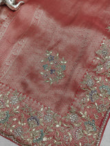 KcPc New Tissue Silk Bollywood Style With Sequence Embroidery Work Saree PAL