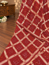 KcPc Premium Bandhani Style Semi Gaji Silk SareeMSC