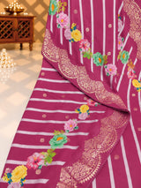 KcPc Traditional Upada Silk Leheriya Saree with Blouse PSP