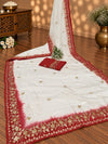 KcPc New HO Silk Faag Style Saree with Embroidery Tar Work NATH