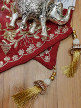 KcPc New HO Silk Faag Style Saree with Embroidery Tar Work NATH