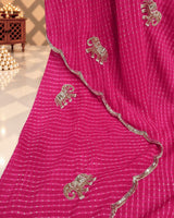 KcPc Premium Leheriya Style Pure Georgette Saree Designed for Royal Wedding Look TIR