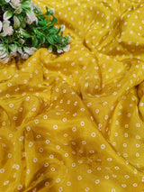 KcPc New BeautifulDola Silk Bandhani With Pearl Gotapatti Work Saree ANT
