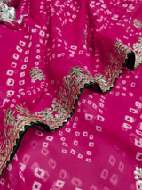 KcPc Premium Georgette Bandhani Saree with Elegant Gotapatti Work SARIKA