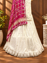KcPc New Pure Tussar Tissue Gotapatti Lehenga With Bandhani Gotapatti Work Dupatta SATISH