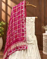 KcPc New Pure Tussar Tissue Gotapatti Lehenga With Bandhani Gotapatti Work Dupatta SATISH