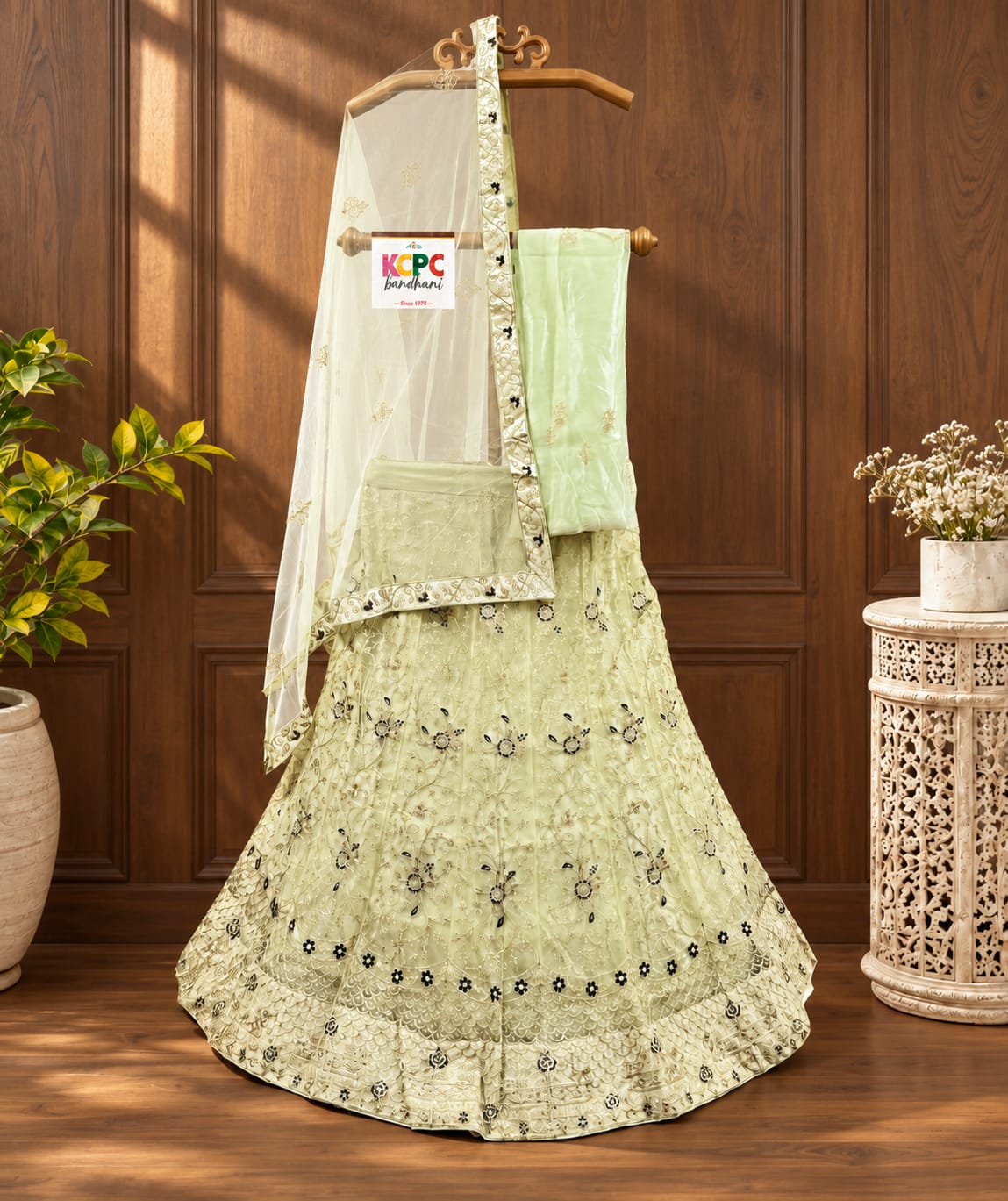 KCPC New Net Sequences Embroidery Lehenga set