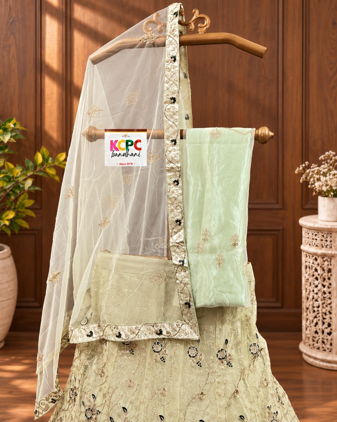 KCPC New Net Sequences Embroidery Lehenga set