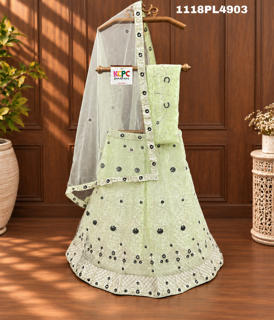 KCPC New Net Sequences Embroidery Lehenga set