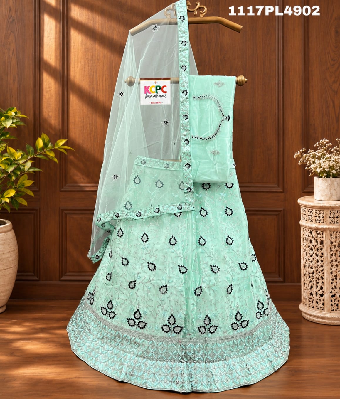 KCPC New Net Sequences Embroidery Lehenga set