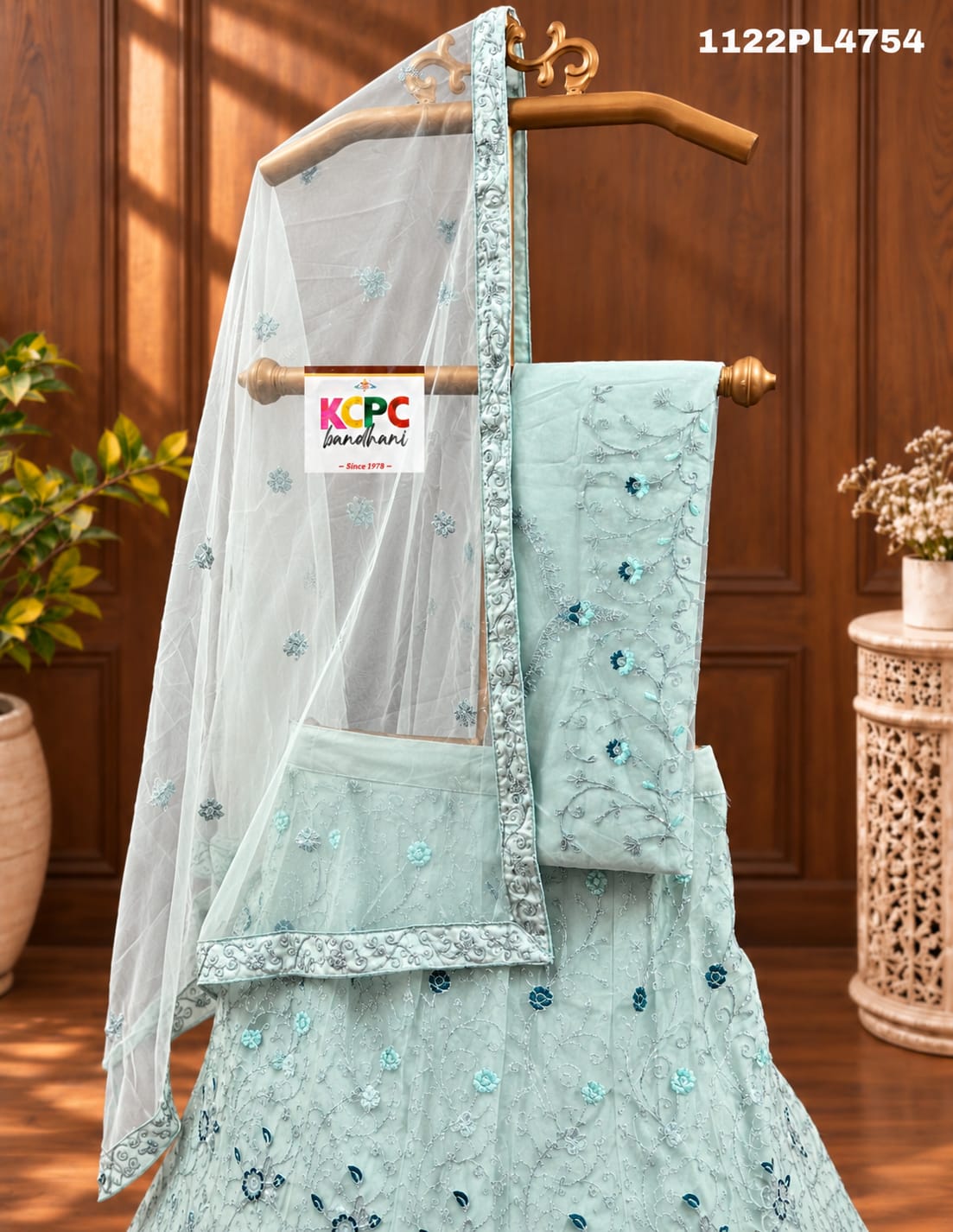 KCPC New Net Sequences Embroidery Lehenga set