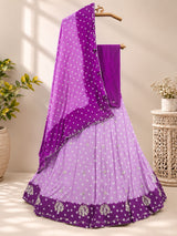 KcPc New Chinon Double Shade Bandhani Cutdana work LehengaRAJ