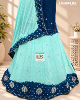 KcPc New Chinon Double Shade Bandhani Cutdana work LehengaRAJ